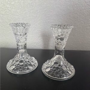 PartyLite Gray Crystal Candle Holders Elegant Accents